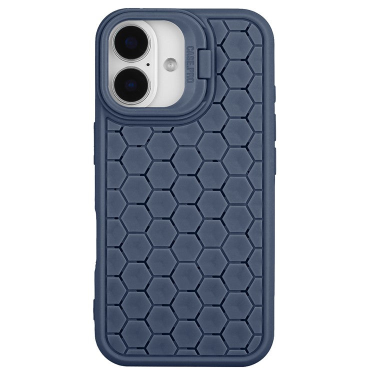 For iPhone 16 Plus Case Compatible with MagSafe Kickstand Heat Dissipation TPU Phone Cover - Dark Blue