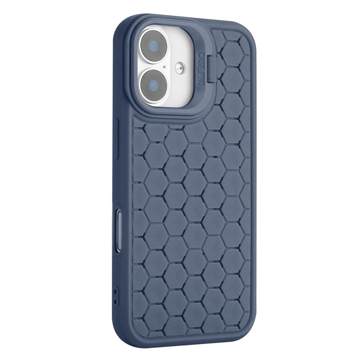 For iPhone 16 Plus Case Compatible with MagSafe Kickstand Heat Dissipation TPU Phone Cover - Dark Blue