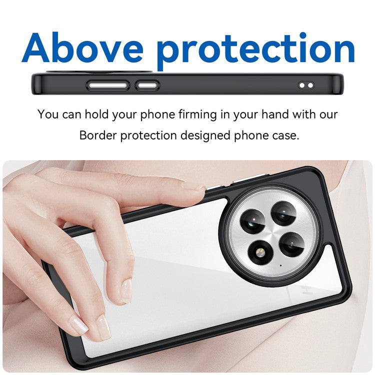 For OnePlus 13 Case TPU+Acrylic Protective Clear Phone Cover - Black
