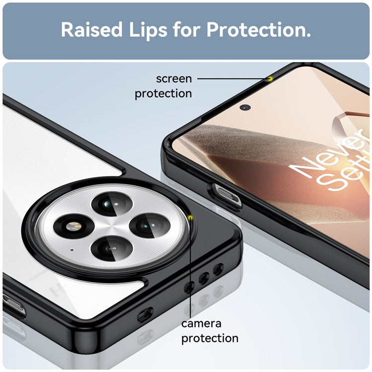 For OnePlus 13 Case TPU+Acrylic Protective Clear Phone Cover - Black