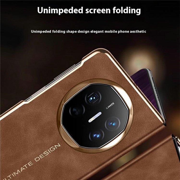For Huawei Mate X6 Case Leather Protective Cover with Smart Window Auto Wake Up - Black