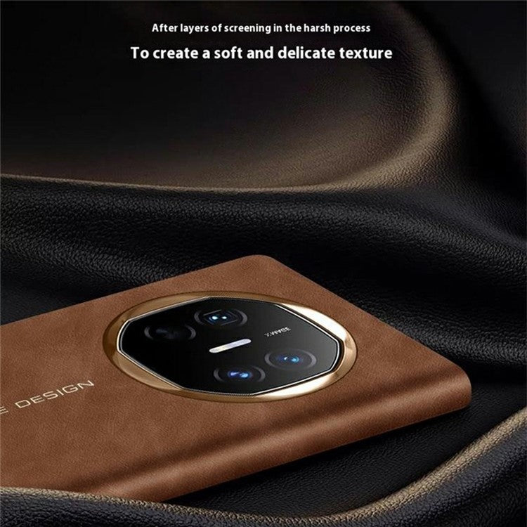 For Huawei Mate X6 Case Leather Protective Cover with Smart Window Auto Wake Up - Grey