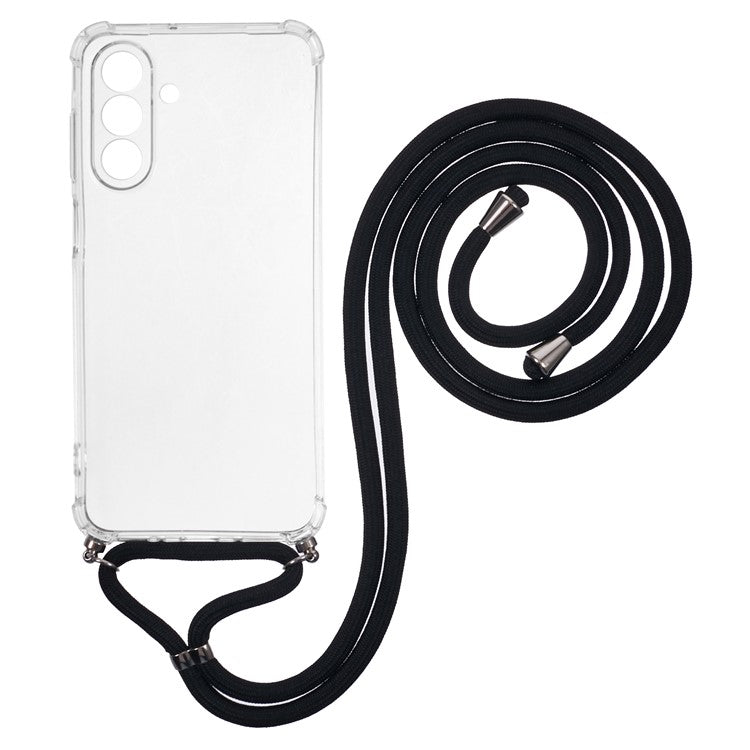 For Samsung Galaxy A26 5G Case Reinforced Corner TPU Clear Phone Cover with Lanyard