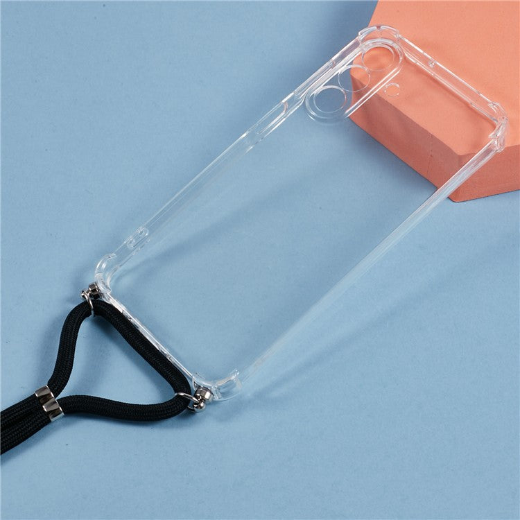 For Samsung Galaxy A26 5G Case Reinforced Corner TPU Clear Phone Cover with Lanyard