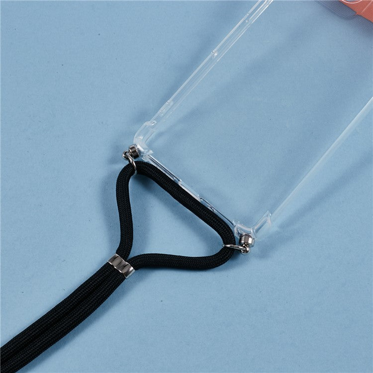 For Motorola Moto G75 5G Case Reinforced Corner TPU Clear Phone Cover with Lanyard