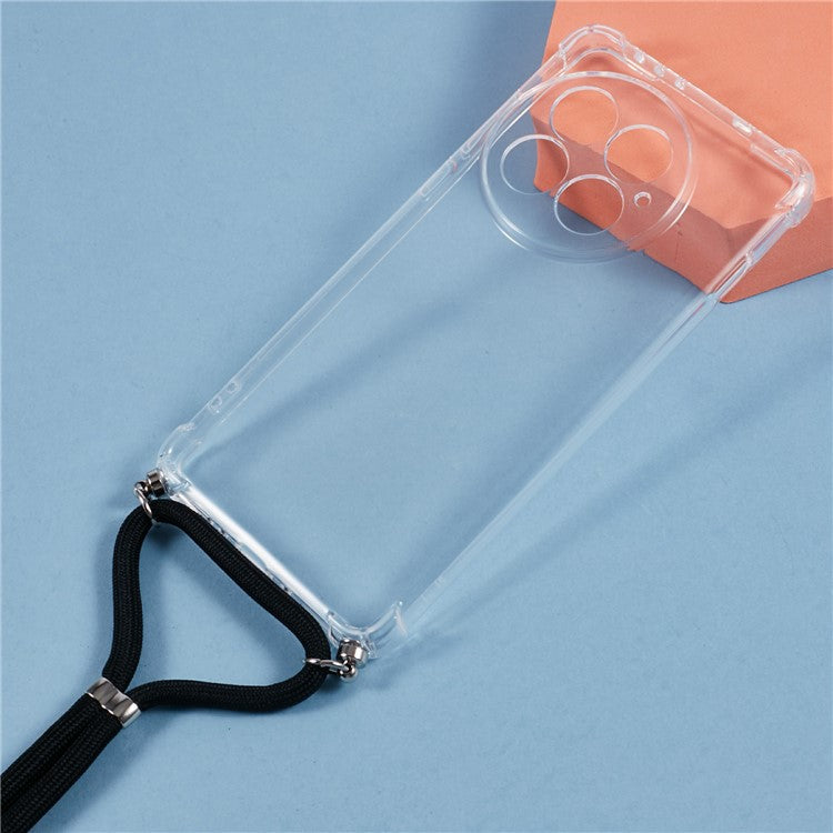 For OnePlus 13 Case Reinforced Corner TPU Clear Phone Cover with Lanyard