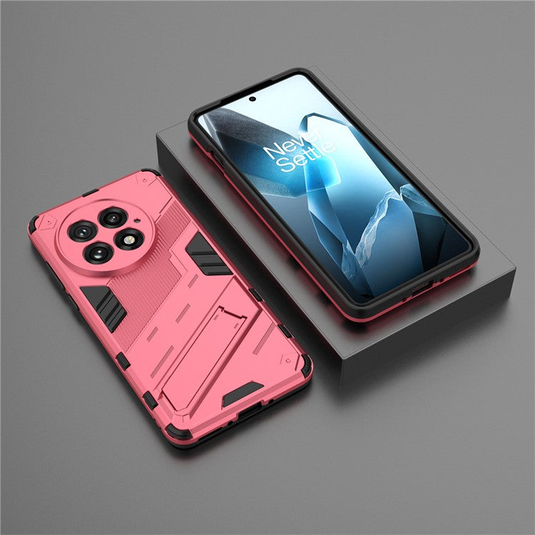 For OnePlus 13 Case PC+TPU Shockproof Phone Cover with Kickstand - Rose