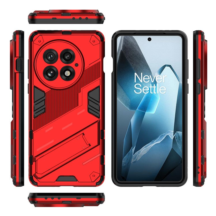 For OnePlus 13 Case PC+TPU Shockproof Phone Cover with Kickstand - Red