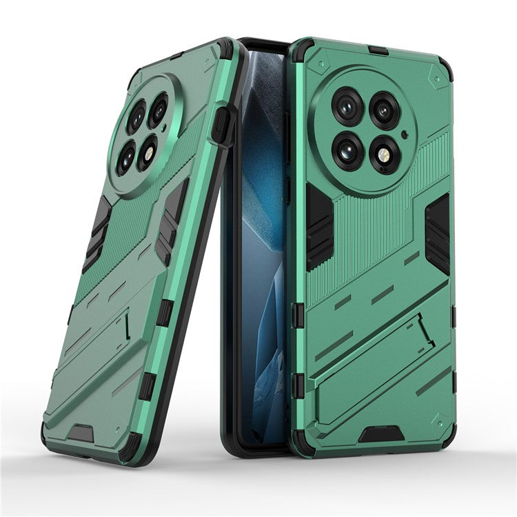 For OnePlus 13 Case PC+TPU Shockproof Phone Cover with Kickstand - Green
