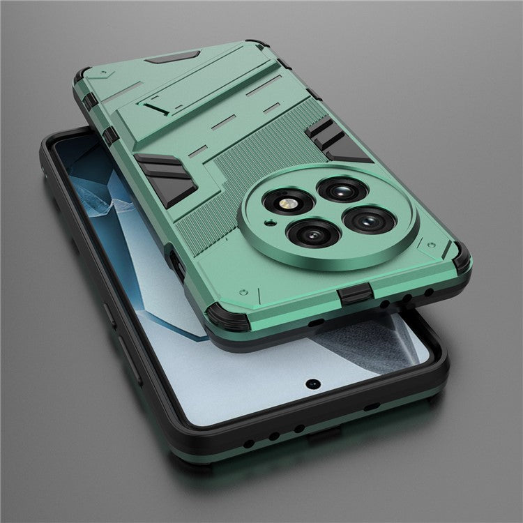 For OnePlus 13 Case PC+TPU Shockproof Phone Cover with Kickstand - Green