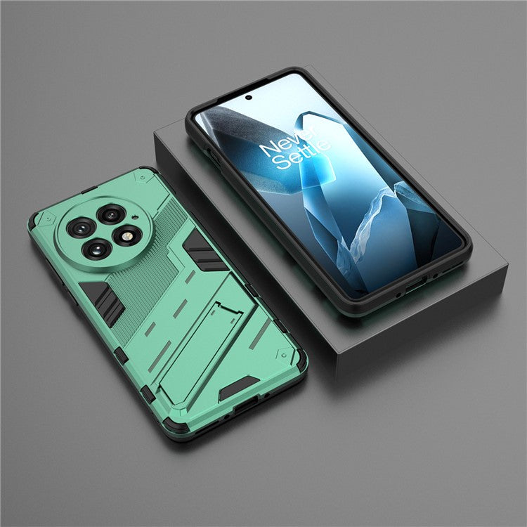 For OnePlus 13 Case PC+TPU Shockproof Phone Cover with Kickstand - Green