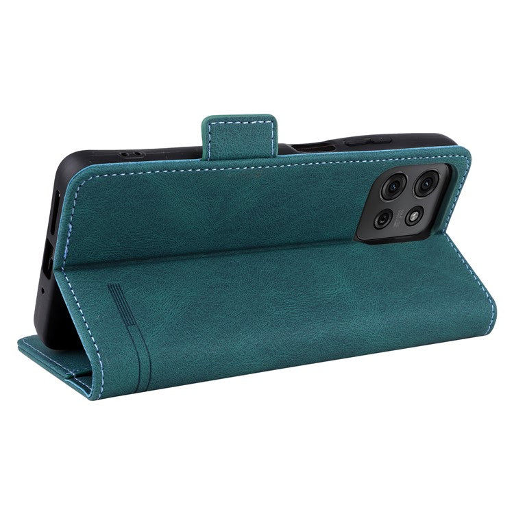 For Motorola Moto G75 5G Case Leather Wallet Flip Phone Cover with Hardware Decor - Blue