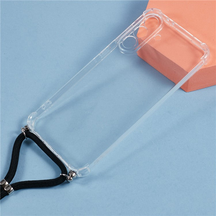For Samsung Galaxy A36 5G Case Reinforced Corner TPU Clear Phone Cover with Lanyard