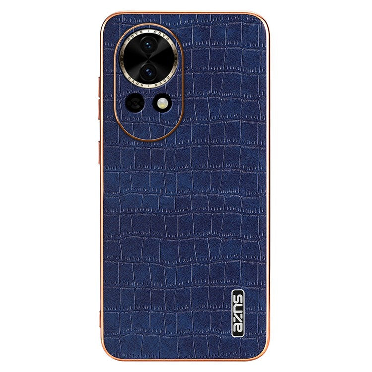 AZNS For Huawei nova 13 5G Case Electroplating Crocodile Texture PU+TPU Phone Cover - Blue