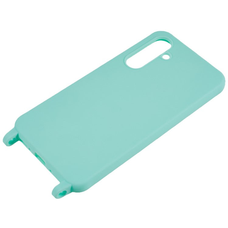 For Samsung Galaxy S25+ Case TPU Soft Shockproof Phone Cover with Adjustable Lanyard - Mint Green
