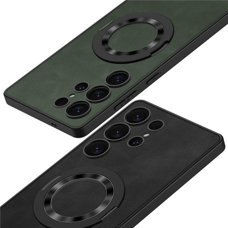 GKK For Samsung Galaxy S25 Ultra Case Compatible with MagSafe Phone Back Cover with Kickstand - Green