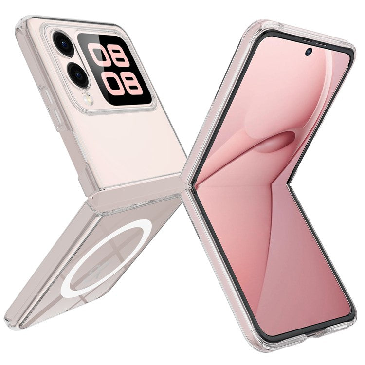 For Huawei nova Flip 5G Clear Case TPU+Acrylic Magnetic Phone Cover Compatible with MagSafe
