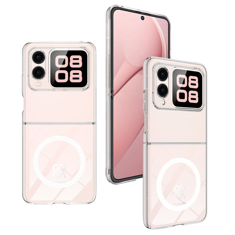 For Huawei nova Flip 5G Clear Case TPU+Acrylic Magnetic Phone Cover Compatible with MagSafe