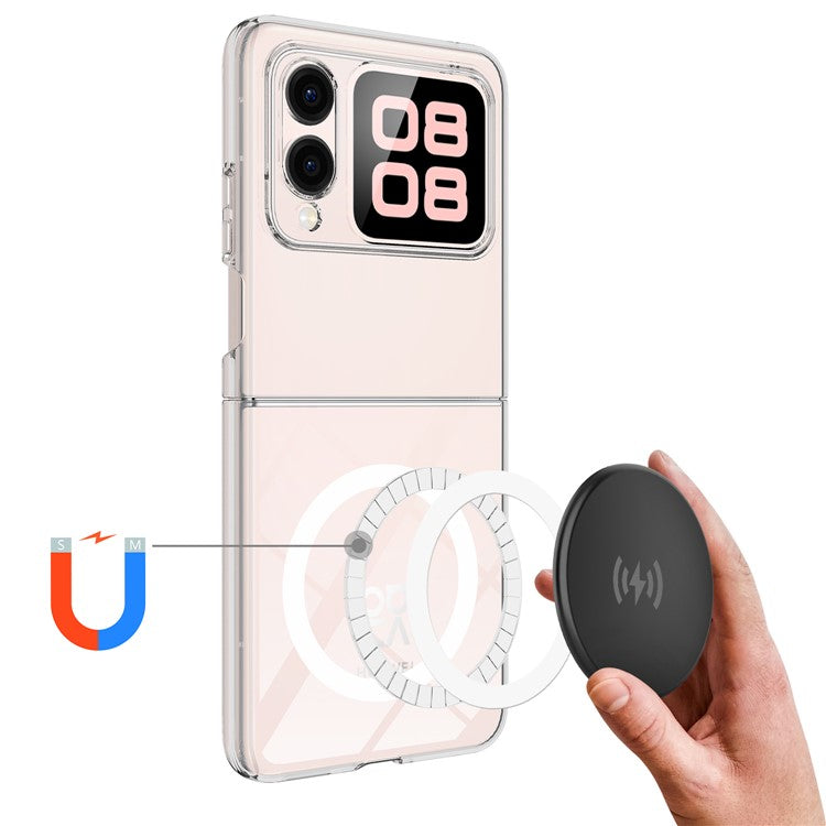 For Huawei nova Flip 5G Clear Case TPU+Acrylic Magnetic Phone Cover Compatible with MagSafe