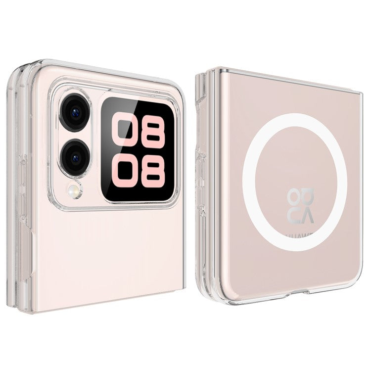 For Huawei nova Flip 5G Clear Case TPU+Acrylic Magnetic Phone Cover Compatible with MagSafe