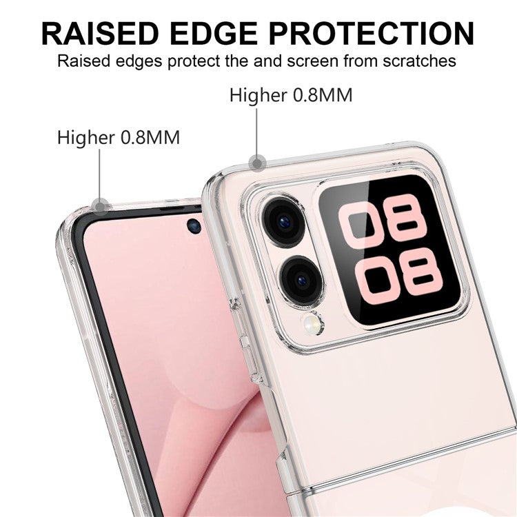 For Huawei nova Flip 5G Clear Case TPU+Acrylic Magnetic Phone Cover Compatible with MagSafe