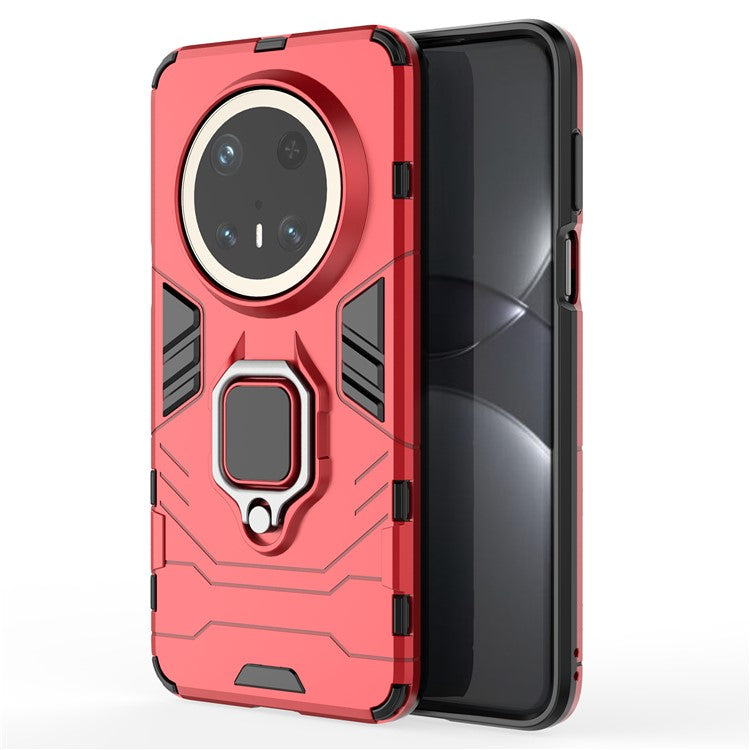 For Huawei Mate 70 Pro+ / 70 Pro Case PC+TPU Protective Phone Cover with Ring Kickstand - Red