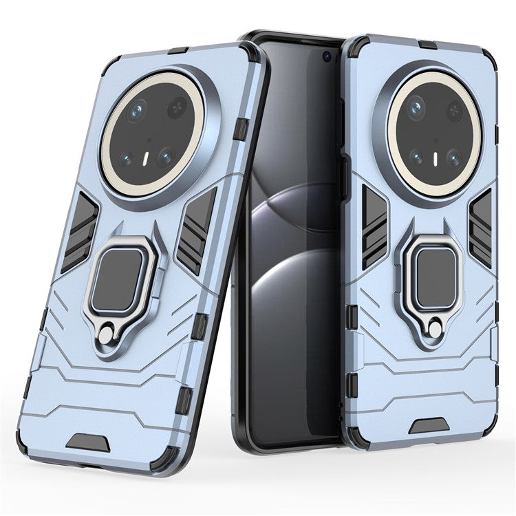 For Huawei Mate 70 Pro+ / 70 Pro Case PC+TPU Protective Phone Cover with Ring Kickstand - Blue