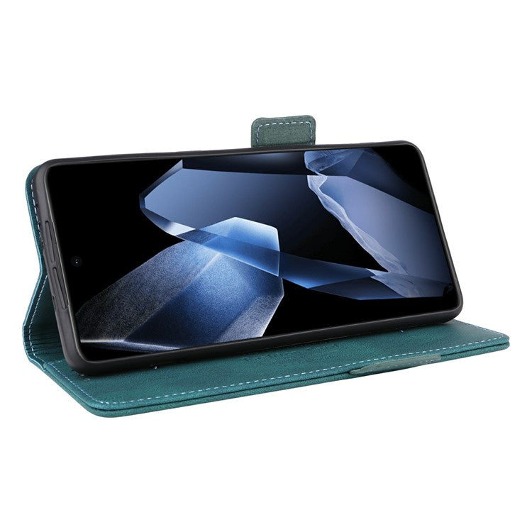 For OnePlus 13 Case Leather Wallet Flip Phone Cover with Hardware Decor - Blue