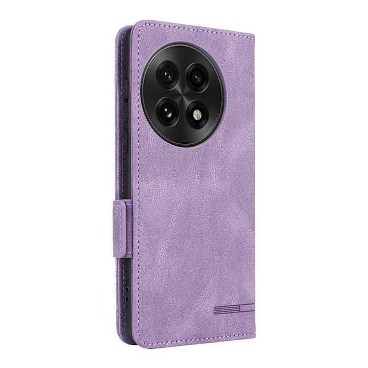 For OnePlus 13 Case Leather Wallet Flip Phone Cover with Hardware Decor - Purple