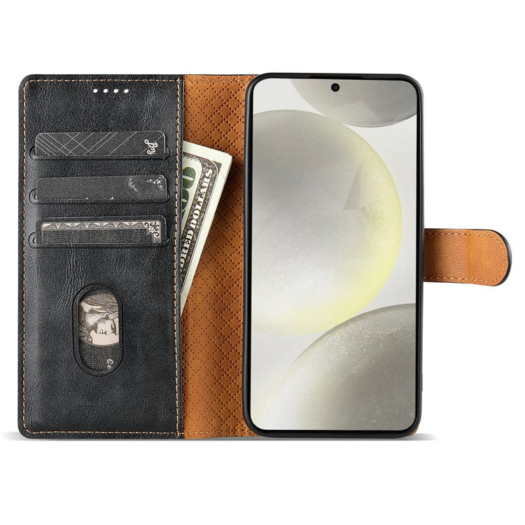 N.BEKUS CSJ-001 For Samsung Galaxy A26 5G Stand Case PU Leather Wallet Phone Cover - Black