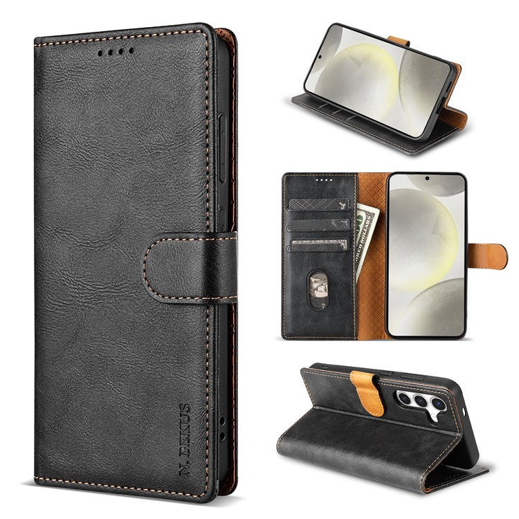 N.BEKUS CSJ-001 For Samsung Galaxy A26 5G Stand Case PU Leather Wallet Phone Cover - Black