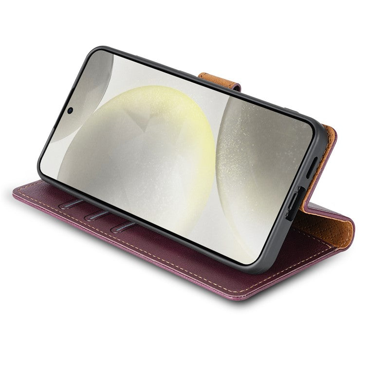 N.BEKUS CSJ-001 For Samsung Galaxy A36 5G Stand Case PU Leather Wallet Phone Cover - Wine Red