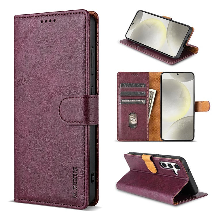 N.BEKUS CSJ-001 For Samsung Galaxy A36 5G Stand Case PU Leather Wallet Phone Cover - Wine Red