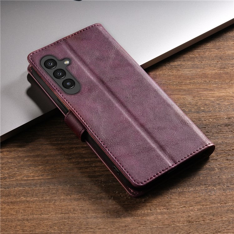 N.BEKUS CSJ-001 For Samsung Galaxy A36 5G Stand Case PU Leather Wallet Phone Cover - Wine Red