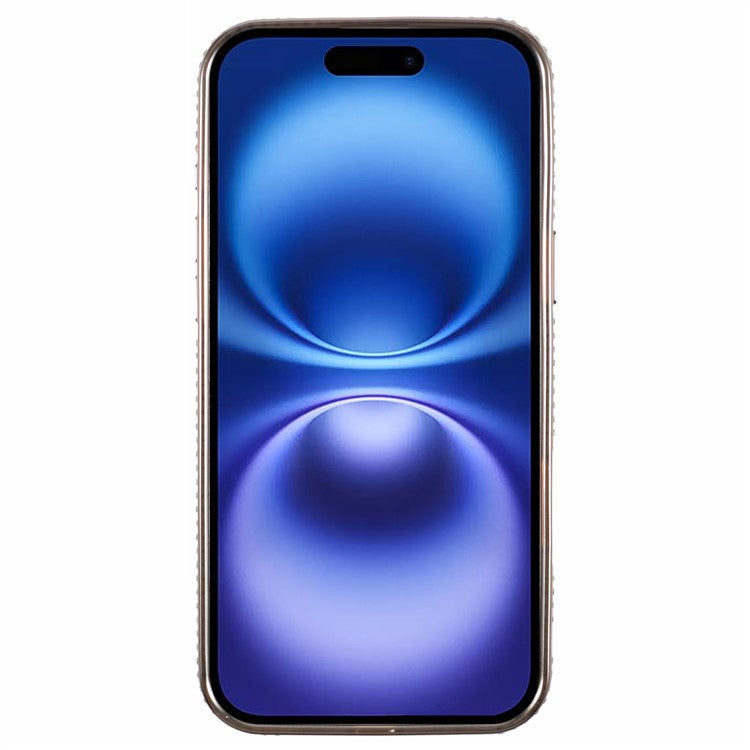 For Apple iPhone 16 Full Protection Case With Camera Lens Protector Rhinestone Embellished Clear Cover - Gradient Gold