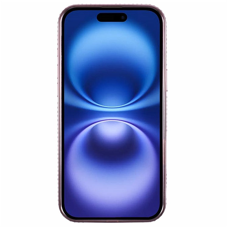 For Apple iPhone 16 Full Protection Case With Camera Lens Protector Rhinestone Embellished Clear Cover - Pink