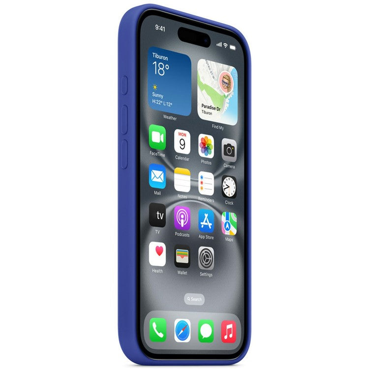 For iPhone 16 Plus Compatible with MagSafe Liquid Silicone Phone Back Cover (No Logo) - Brilliant Blue