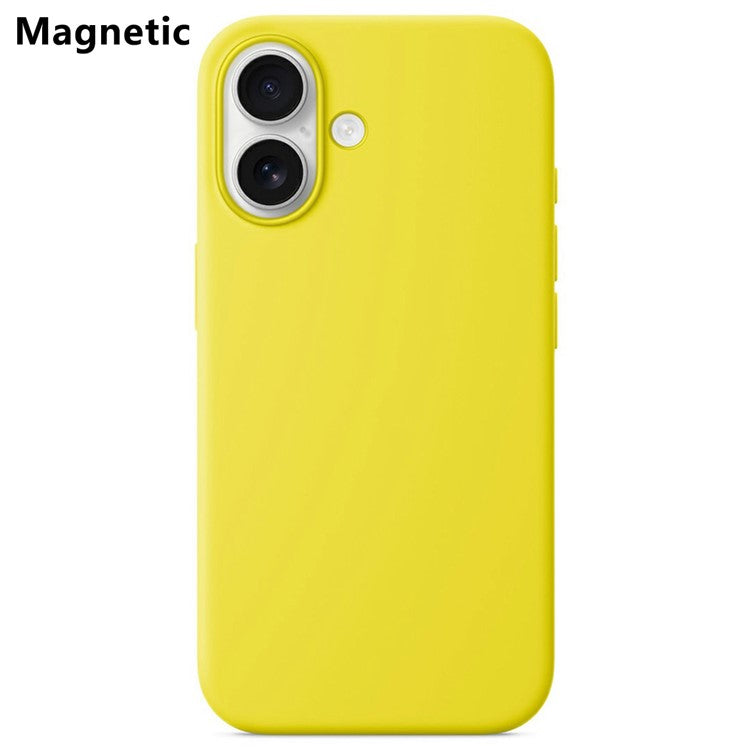 For iPhone 16 Plus Compatible with MagSafe Liquid Silicone Phone Back Cover (No Logo) - Yellow