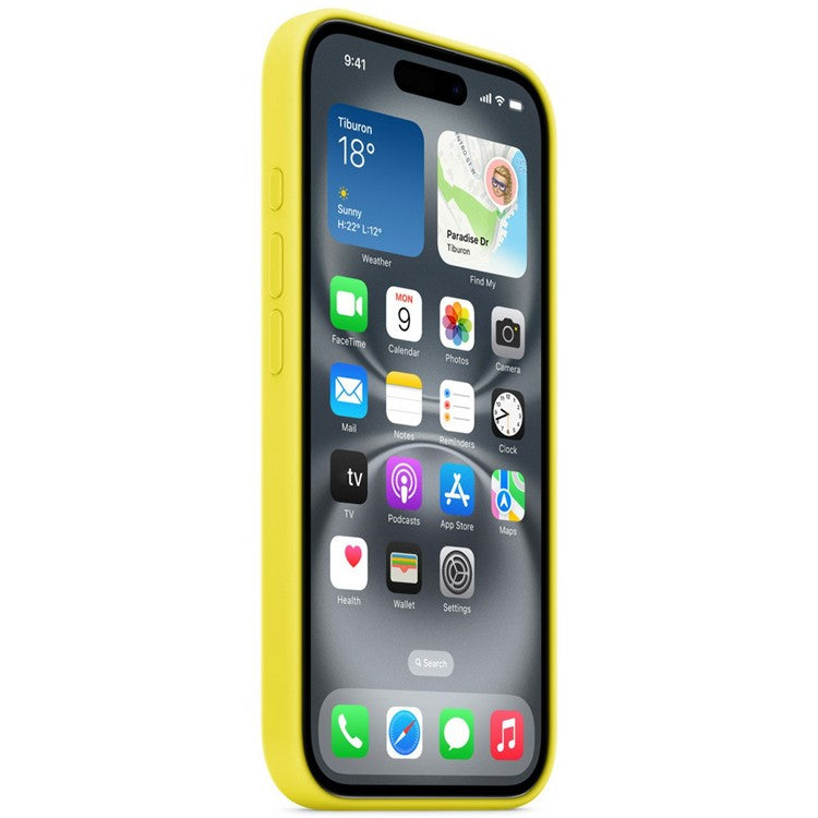 For iPhone 16 Plus Compatible with MagSafe Liquid Silicone Phone Back Cover (No Logo) - Yellow