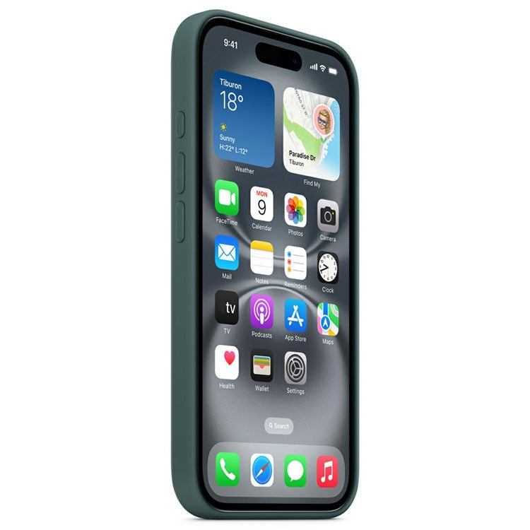For iPhone 16 Pro Magnetic Phone Case Liquid Silicone Cover Official Design Replica No Logo - Green