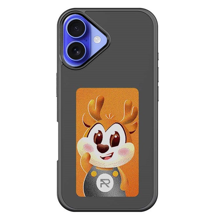For iPhone 16 Smart E-Ink Phone Case 4 Color HD 3.97 inch Display NFC DIY Customized Screen - Black