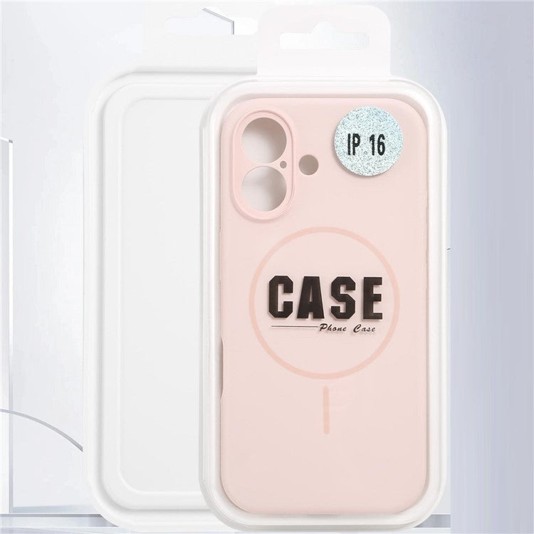 For iPhone 16 Case Compatible with MagSafe Silicone Shock Absorbing Phone Cover - Pink White