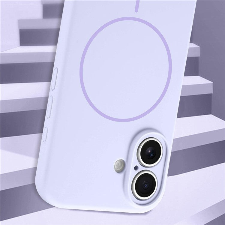 For iPhone 16 Case Compatible with MagSafe Silicone Shock Absorbing Phone Cover - Black