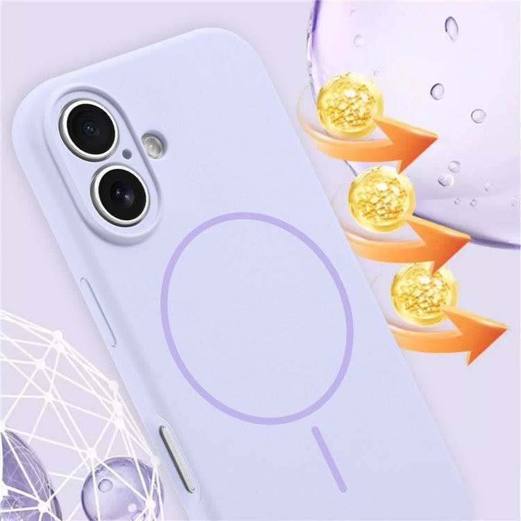 For iPhone 16 Case Compatible with MagSafe Silicone Shock Absorbing Phone Cover - Antique White