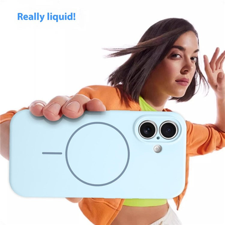 For iPhone 16 Case Compatible with MagSafe Silicone Shock Absorbing Phone Cover - Antique White