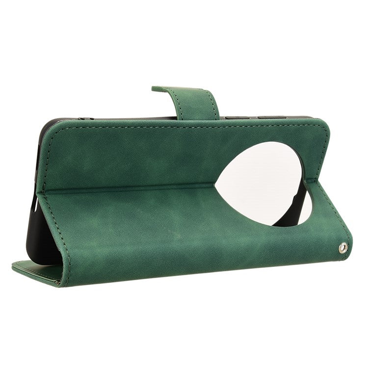 For Huawei Mate 70 Leather Case Skin-Feel Anti-Drop Wallet Flip Phone Cover - Green