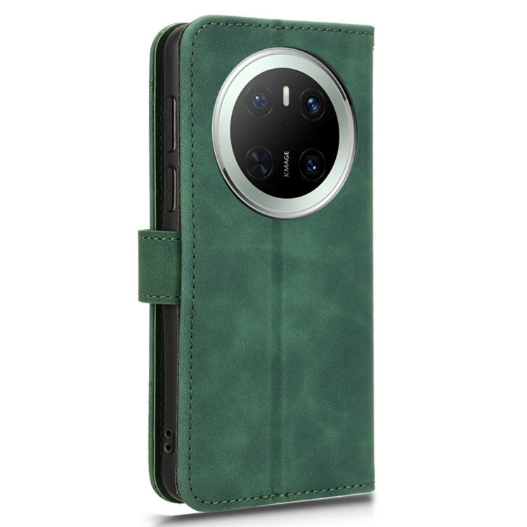 For Huawei Mate 70 Leather Case Skin-Feel Anti-Drop Wallet Flip Phone Cover - Green