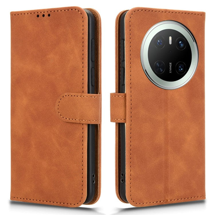 For Huawei Mate 70 Leather Case Skin-Feel Anti-Drop Wallet Flip Phone Cover - Brown