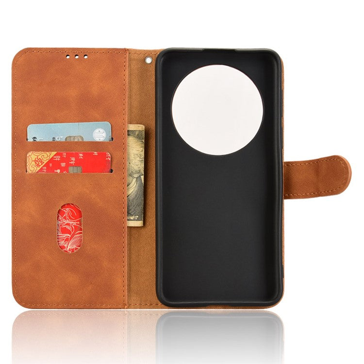 For Huawei Mate 70 Leather Case Skin-Feel Anti-Drop Wallet Flip Phone Cover - Brown