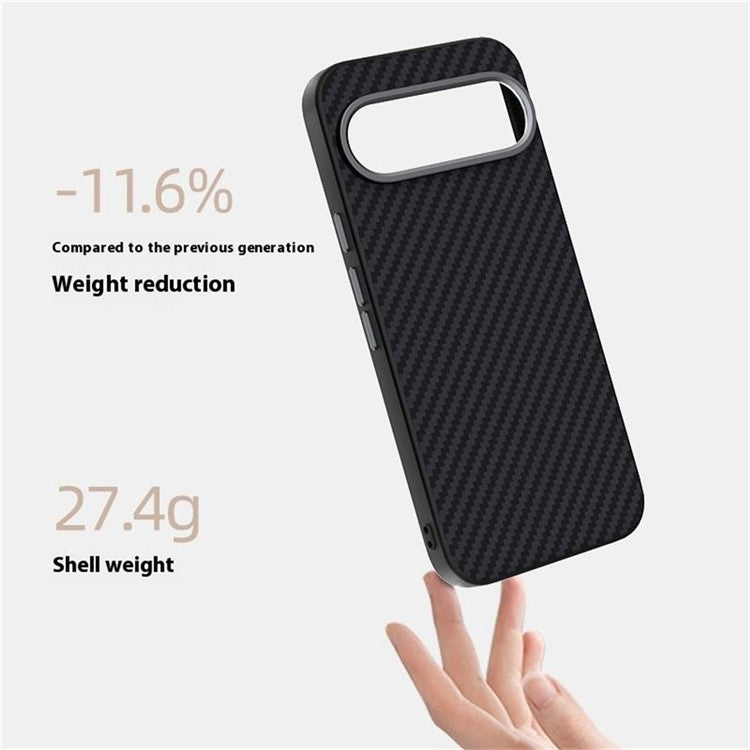 ABEEL For Google Pixel 9 / Pixel 9 Pro Case Compatible with MagSafe Carbon Fiber Texture Back Cover - Black